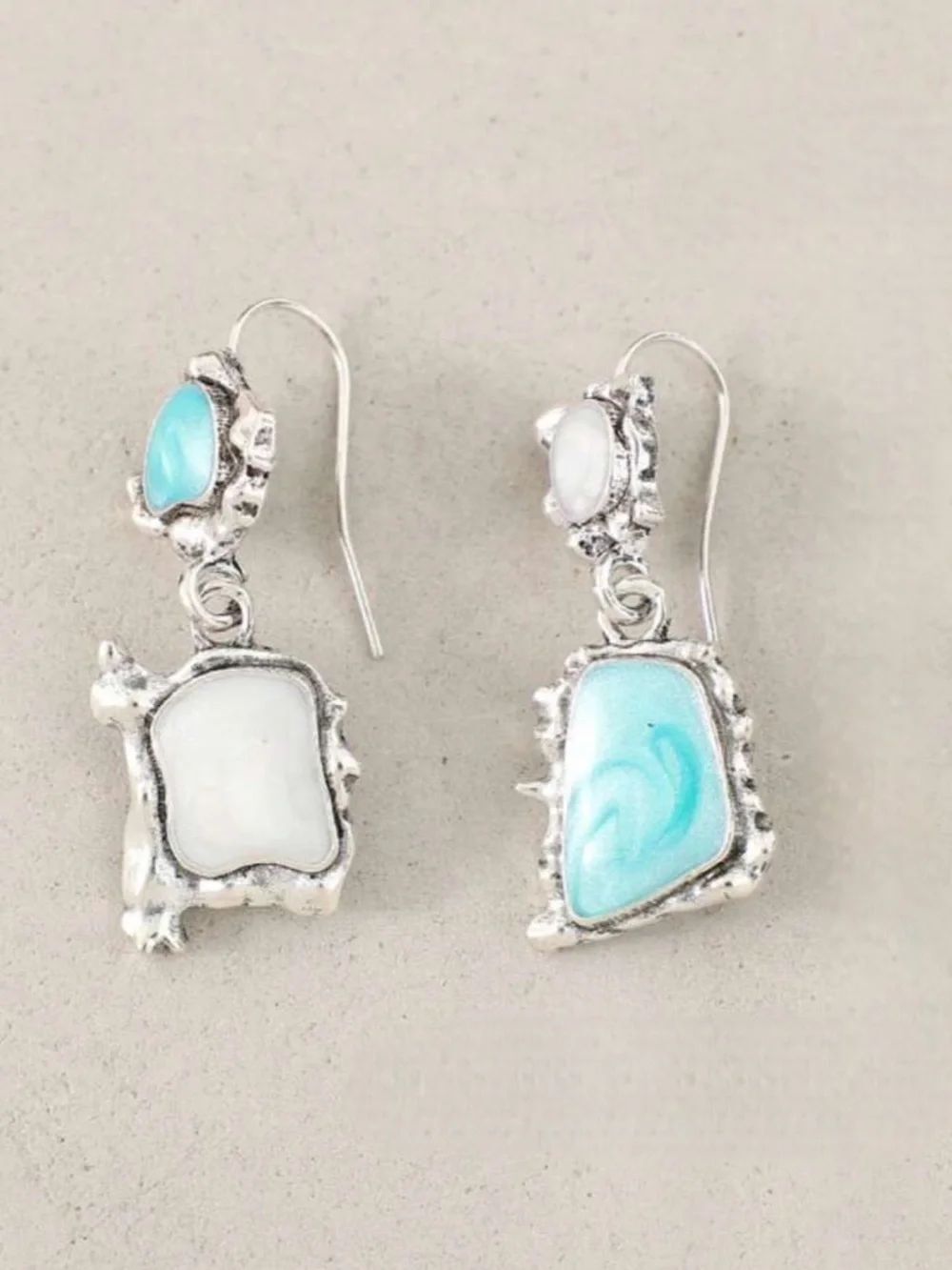 Stone drop earrings N2398